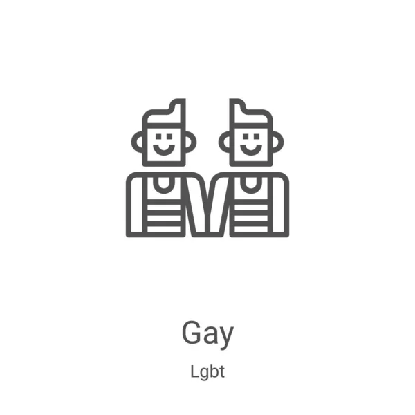 Gay icono vector de lgbt colección. Delgada línea gay contorno icono vector ilustración. Símbolo lineal para su uso en aplicaciones web y móviles, logotipo, medios impresos — Vector de stock
