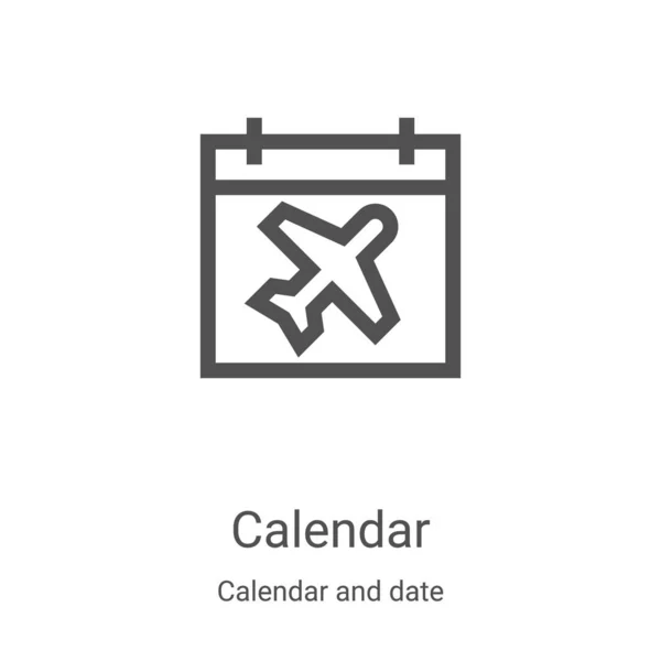 Kalender-Icon-Vektor aus Kalender- und Datumsammlung. dünne Linie Kalender umreißt Symbol-Vektor-Illustration. Lineares Symbol für Web- und Mobile-Apps, Logo, Printmedien — Stockvektor