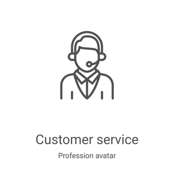 Icon-Vektor des Kundendienstes aus der Avatarsammlung. dünne Linie Kundenservice umreißt Symbol-Vektor-Illustration. Lineares Symbol für Web- und Mobile-Apps, Logo, Printmedien — Stockvektor