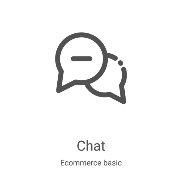 Chat ikon vektor az e-kereskedelmi alapgyűjteményből. Vékony vonal chat vázlat ikon vektor illusztráció. Lineáris szimbólum webes és mobil alkalmazásokhoz, logóhoz, nyomtatott médiához — Stock Vector