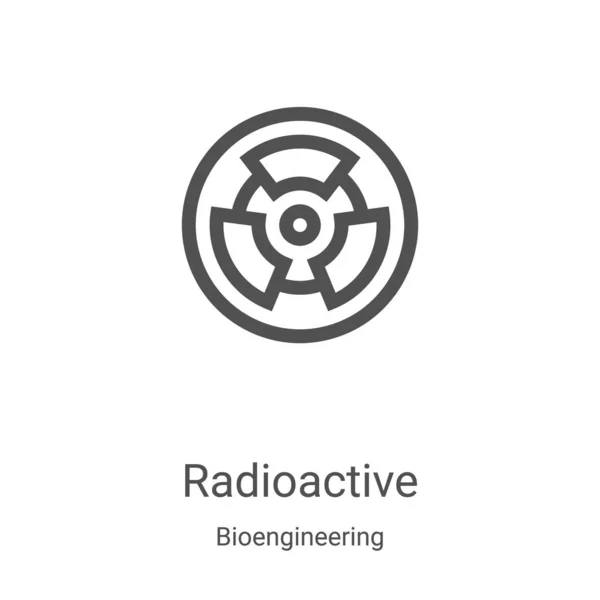Vector icono radiactivo de la colección de bioingeniería. Ilustración de vector de icono de contorno radiactivo de línea delgada. Símbolo lineal para su uso en aplicaciones web y móviles, logotipo, medios impresos — Vector de stock