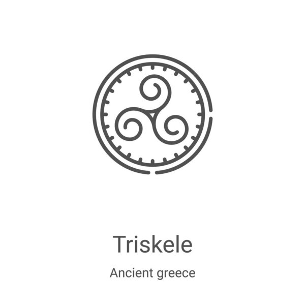 triskele icon vector from ancient greece collection. Thin line triskele outline icon vector illustration. Linear symbol for use on web and mobile apps, logo, print media