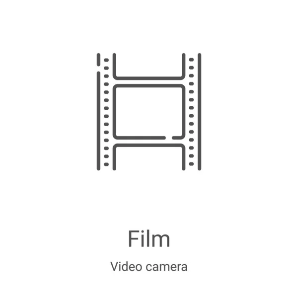 Film icon vector from video camera collection. Thin line film outline icon vector illustration. Linear symbol for use on web and mobile apps, logo, print media — ストックベクタ