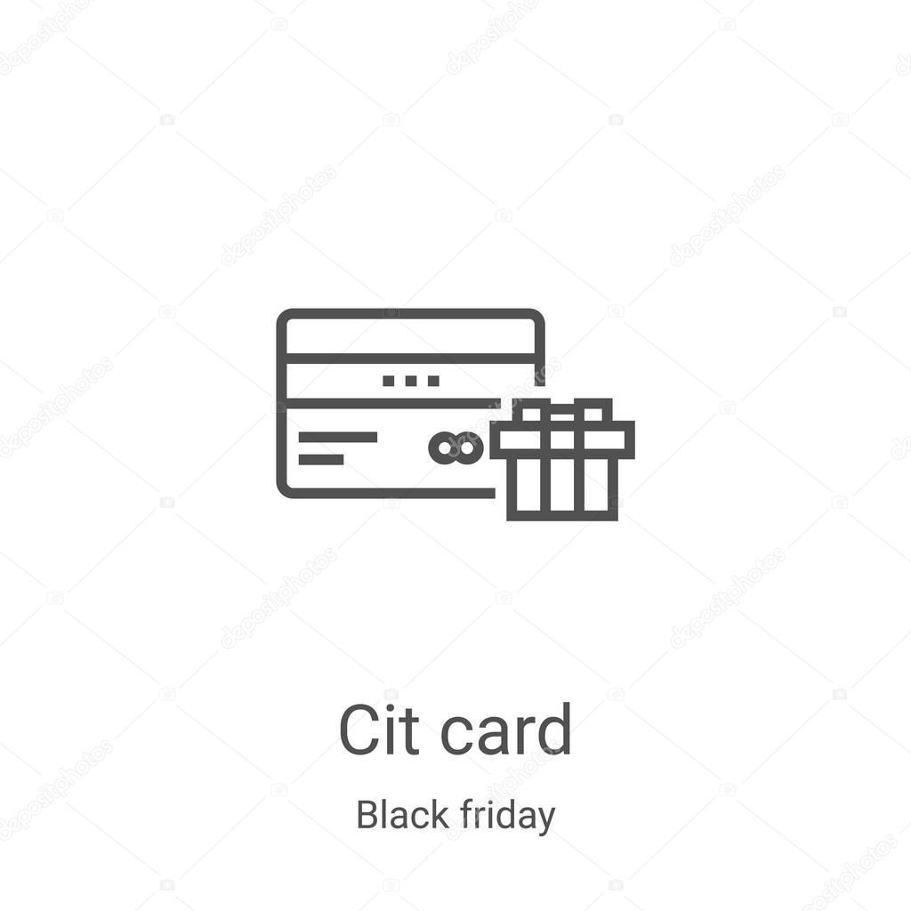 credit card icon vector from black friday collection. Thin line credit card outline icon vector illustration. Linear symbol for use on web and mobile apps, logo, print media