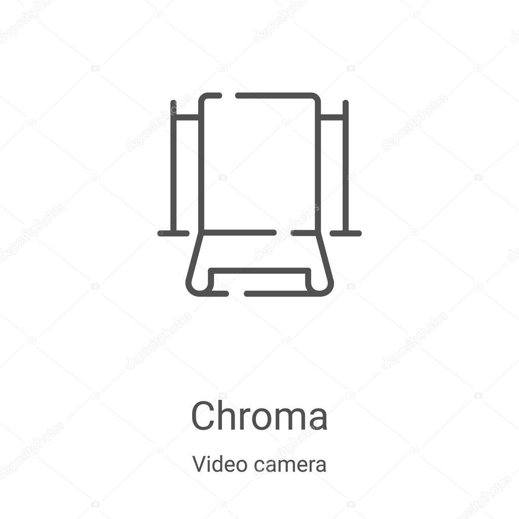 chroma icon vector from video camera collection. Thin line chroma outline icon vector illustration. Linear symbol for use on web and mobile apps, logo, print media