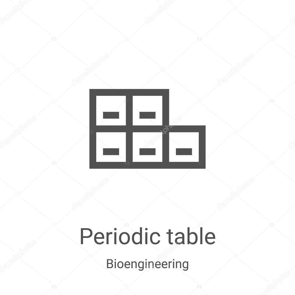periodic table icon vector from bioengineering collection. Thin line periodic table outline icon vector illustration. Linear symbol for use on web and mobile apps, logo, print media