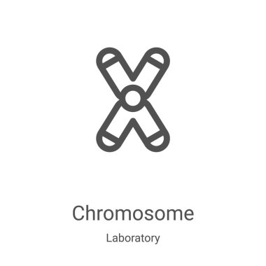 Laboratuvar koleksiyonundan kromozom ikonu vektörü. İnce çizgi kromozom taslağı ikon vektör çizimi. Web ve mobil uygulamalarda kullanmak için doğrusal sembol, logo, yazdırma ortamı