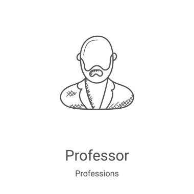 Meslek koleksiyonundan profesör ikon vektörü. İnce çizgi profesörü, ikon vektör çizimi. Web ve mobil uygulamalarda kullanmak için doğrusal sembol, logo, yazdırma ortamı