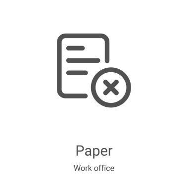 Ofis koleksiyonundan kağıt ikonu vektörü. İnce çizgi kağıt taslağı ikon vektör illüstrasyonu. Web ve mobil uygulamalarda kullanmak için doğrusal sembol, logo, yazdırma ortamı