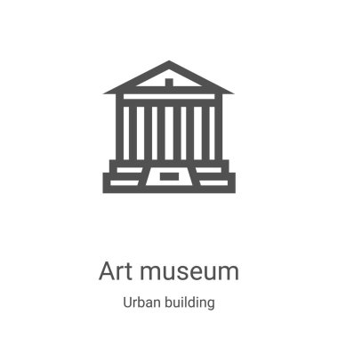 Kentsel bina koleksiyonundan sanat müzesi ikonu vektörü. İnce çizgi sanat müzesi ana hatları ikon vektör çizimi. Web ve mobil uygulamalarda kullanmak için doğrusal sembol, logo, yazdırma ortamı