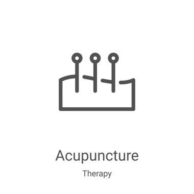 Terapi koleksiyonundan akupunktur ikonu vektörü. İnce çizgi akupunktur ana hatlı ikon vektör çizimi. Web ve mobil uygulamalarda kullanmak için doğrusal sembol, logo, yazdırma ortamı