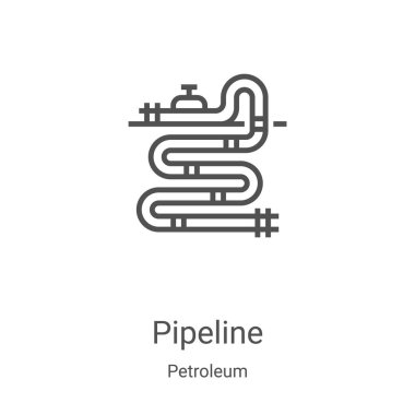 Petrol koleksiyonundan boru hattı ikon vektörü. İnce boru hattı ana hatları ikon vektör çizimi. Web ve mobil uygulamalarda kullanmak için doğrusal sembol, logo, yazdırma ortamı