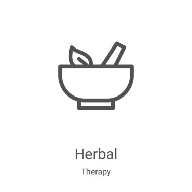 Terapi koleksiyonundan bitkisel ikon vektörü. İnce çizgili bitkisel taslak ikon vektör çizimi. Web ve mobil uygulamalarda kullanmak için doğrusal sembol, logo, yazdırma ortamı