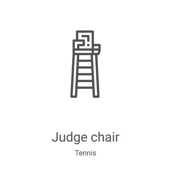 Tenis koleksiyonundan yargıç koltuk ikonu vektörü. İnce çizgi yargıcı ana hatlı ikon vektör çizimi. Web ve mobil uygulamalarda kullanmak için doğrusal sembol, logo, yazdırma ortamı — Stok Vektör