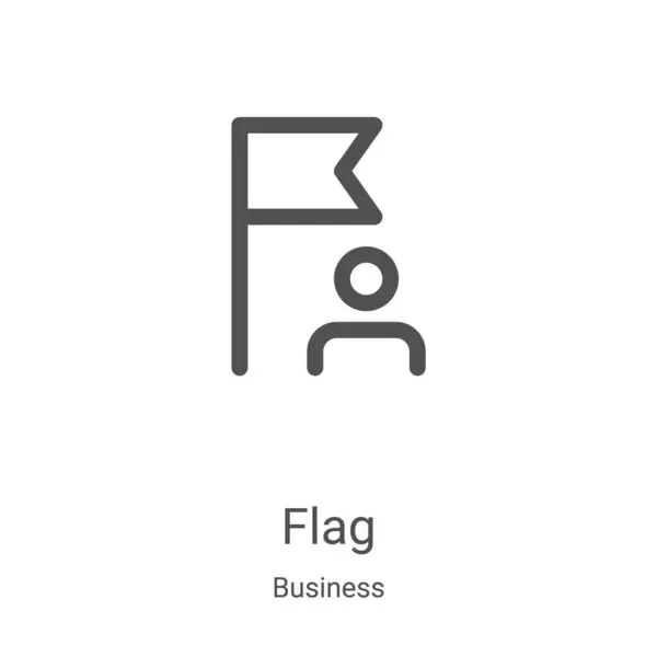 Vector icono de bandera de la colección de negocios. Ilustración de vectores de iconos de líneas delgadas. Símbolo lineal para su uso en aplicaciones web y móviles, logotipo, medios impresos — Archivo Imágenes Vectoriales