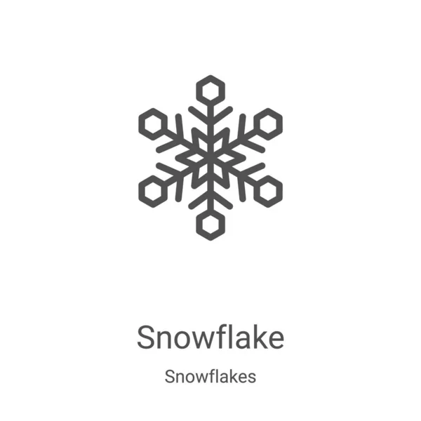 Schneeflockensymbol-Vektor aus der Schneeflocken-Kollektion. dünne Linie Schneeflocke umreißt Symbol Vektor Illustration. Lineares Symbol für Web- und Mobile-Apps, Logo, Printmedien — Stockvektor