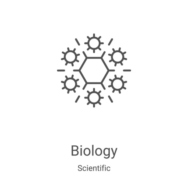 Διάνυσμα εικονιδίου βιολογίας από επιστημονική συλλογή. Λεπτή γραμμή της βιολογίας περίγραμμα εικονίδιο διανυσματική απεικόνιση. Γραμμικό σύμβολο για χρήση σε εφαρμογές web και mobile, λογότυπο, έντυπα μέσα — Διανυσματικό Αρχείο