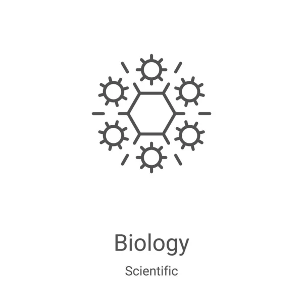 Icône de biologie vecteur de la collection scientifique. Illustration vectorielle d'icône de contour de biologie de ligne mince. Symbole linéaire pour utilisation sur applications web et mobiles, logo, médias imprimés — Image vectorielle