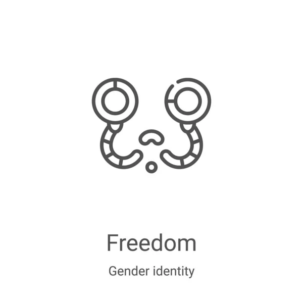 Вектор иконы свободы из коллекции гендерной идентичности. Тонкая линия свободы очерчивает векторную иллюстрацию значков. Линейный символ для использования в веб и мобильных приложениях, логотипе, печатных СМИ — стоковый вектор