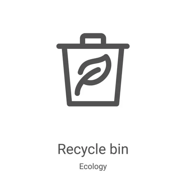 Recycler bin icône vecteur de la collection écologie. Illustration vectorielle d'icône de contour de poubelle de recyclage de ligne mince. Symbole linéaire pour utilisation sur applications web et mobiles, logo, médias imprimés — Image vectorielle