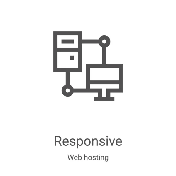 Responsive Icon-Vektor aus Web-Hosting-Sammlung. Thin Line Responsive Outline Icon Vektor Illustration. Lineares Symbol für Web- und Mobile-Apps, Logo, Printmedien — Stockvektor