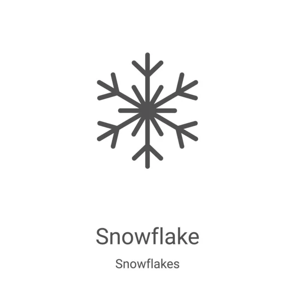 Schneeflockensymbol-Vektor aus der Schneeflocken-Kollektion. dünne Linie Schneeflocke umreißt Symbol Vektor Illustration. Lineares Symbol für Web- und Mobile-Apps, Logo, Printmedien — Stockvektor