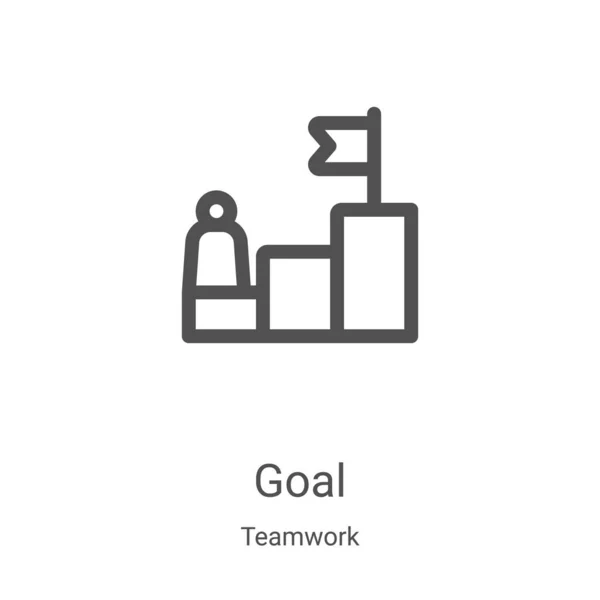 Goal icon vector from teamwork collection. Thin line goal outline icon vector illustration. Linear symbol for use on web and mobile apps, logo, print media — ストックベクタ