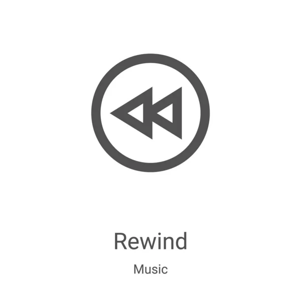 Rewind διάνυσμα εικονίδιο από μουσική συλλογή. Λεπτή γραμμή πίσω περίγραμμα εικονογράφηση διάνυσμα εικονίδιο. Γραμμικό σύμβολο για χρήση σε εφαρμογές web και mobile, λογότυπο, έντυπα μέσα — Διανυσματικό Αρχείο