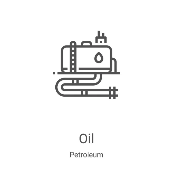 Vetor ícone de óleo da coleção de petróleo. Linha fina óleo esboço ícone vetor ilustração. Símbolo linear para uso em aplicativos web e móveis, logotipo, mídia impressa — Vetor de Stock