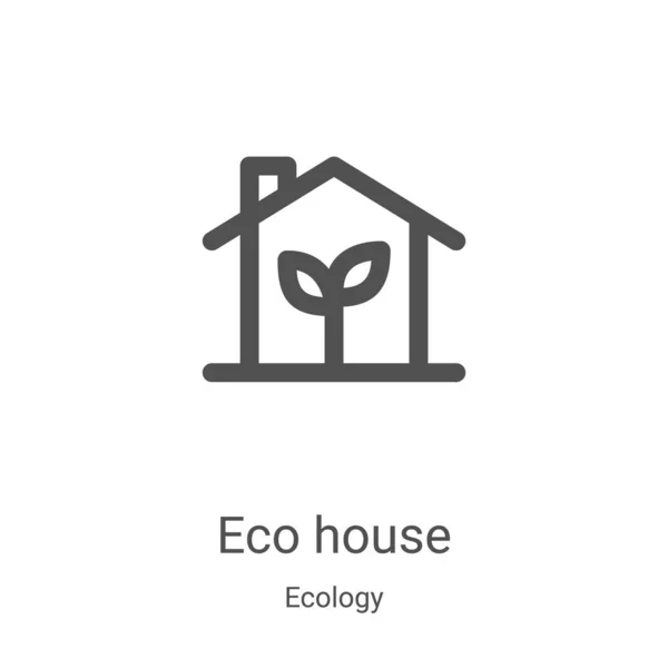 Eco house icon vector from ecology collection. Thin line eco house outline icon vector illustration. Linear symbol for use on web and mobile apps, logo, print media — Stock Vector