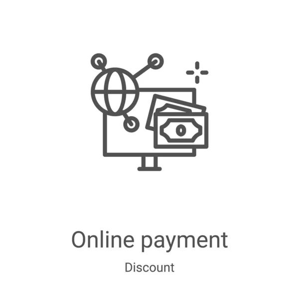 Online-Zahlungssymbolvektor aus der Discount-Sammlung. Thin Line Online Payment Outline Icon Vektor Illustration. Lineares Symbol für Web- und Mobile-Apps, Logo, Printmedien — Stockvektor