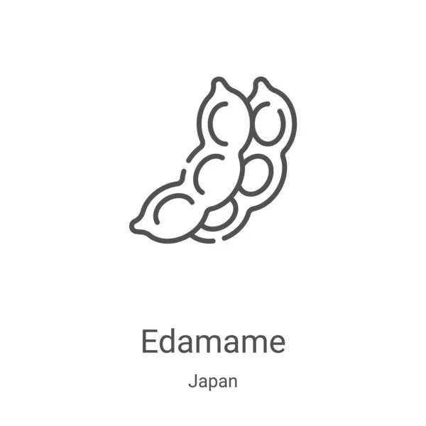Edamame icoon vector uit Japanse collectie. Dunne lijn edamame outline icoon vector illustratie. Lineair symbool voor gebruik op web- en mobiele apps, logo, printmedia — Stockvector
