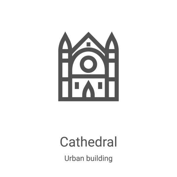 Kathedrale Ikonenvektor aus städtischer Bausammlung. dünne Linie Kathedrale umreißt Symbol Vektor Illustration. Lineares Symbol für Web- und Mobile-Apps, Logo, Printmedien — Stockvektor
