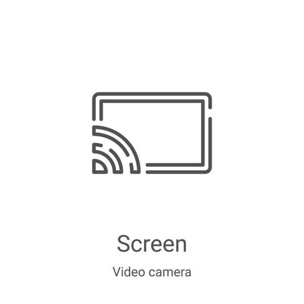 Vector icono de pantalla de la colección de cámaras de vídeo. Ilustración de vector de icono de contorno de pantalla de línea delgada. Símbolo lineal para su uso en aplicaciones web y móviles, logotipo, medios impresos — Archivo Imágenes Vectoriales