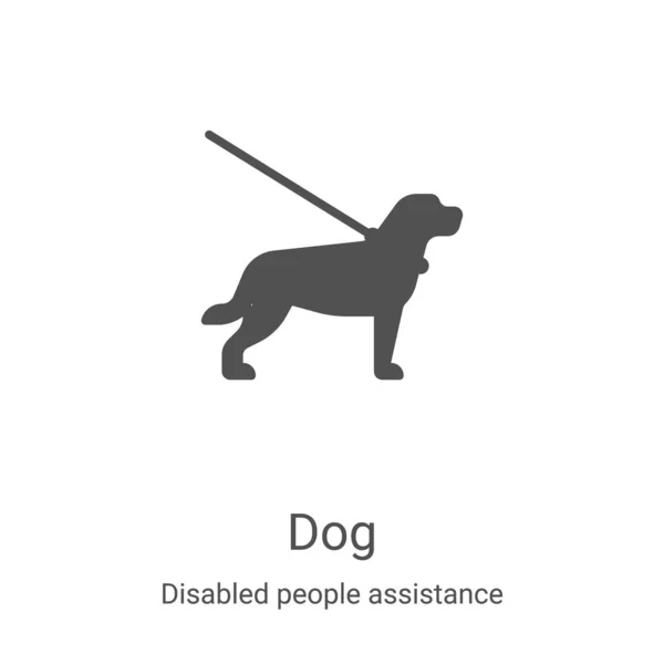 Hundesymbolvektor aus der Sammlung der Behindertenhilfe. dünne Linie Hund umreißt Symbol Vektor Illustration. Lineares Symbol für Web- und Mobile-Apps, Logo, Printmedien — Stockvektor