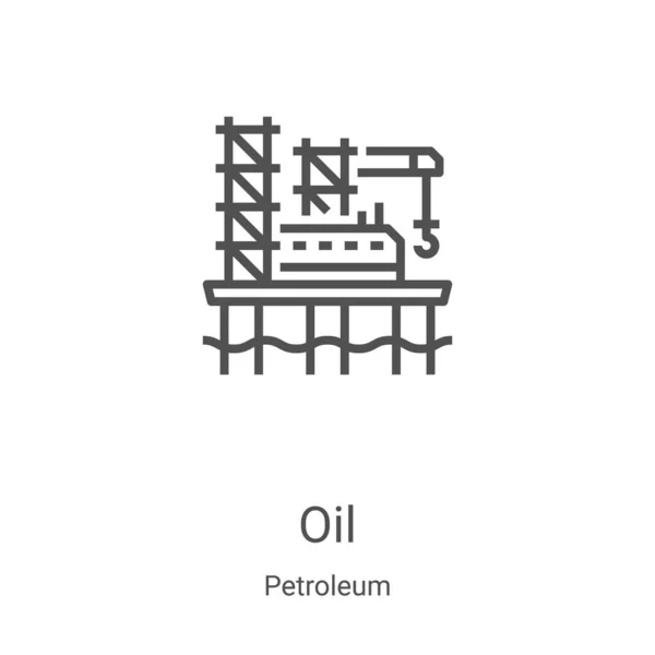 Іконка олії вектор з колекції нафти. Тонка лінія олії контур значок Векторні ілюстрації. Лінійний символ для використання у веб- та мобільних додатках, логотипі, друкованих засобах масової інформації — стоковий вектор