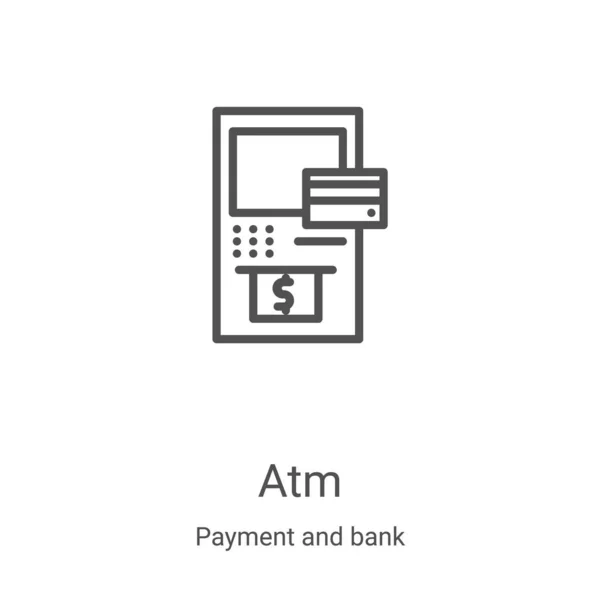 Atm Symbol Vektor Aus Zahlung Und Bankeinzug Dünne Linie Atm — Stockvektor