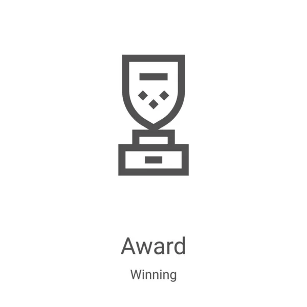 Award Icon Vector Winning Collection Thin Line Award Outline Icon — Stock Vector