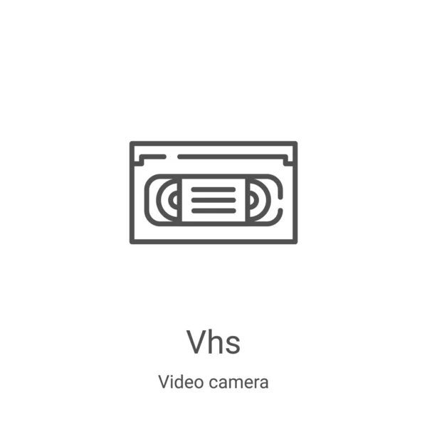 ビデオカメラコレクションのVhsアイコンベクトル 細い線Vsアウトラインアイコンベクトルイラスト Webやモバイルアプリ 印刷メディアで使用するための線形シンボル — ストックベクタ