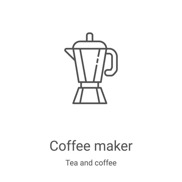 コーヒーメーカーのアイコンベクトルです薄いラインコーヒーメーカーアウトラインアイコンベクトルイラスト Webやモバイルアプリ 印刷メディアで使用するための線形シンボル — ストックベクタ
