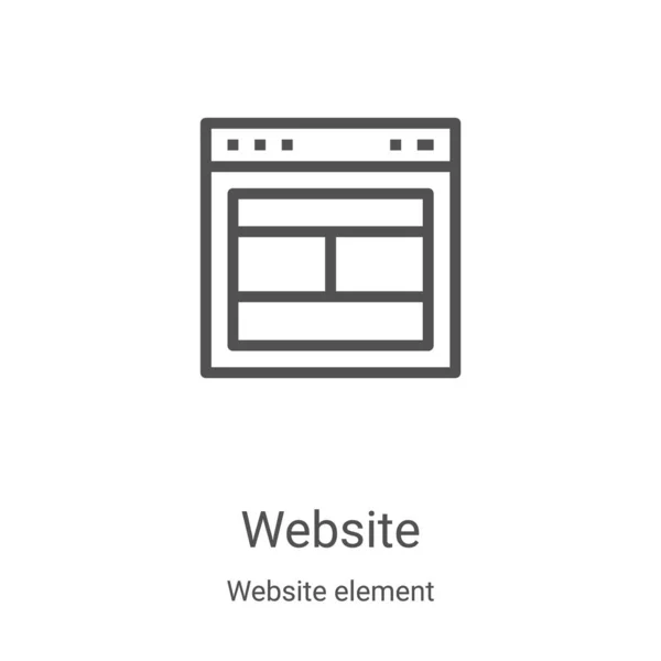 Вектор Значка Веб Сайту Колекції Елементів Веб Сайту Тонка Лінія — стоковий вектор