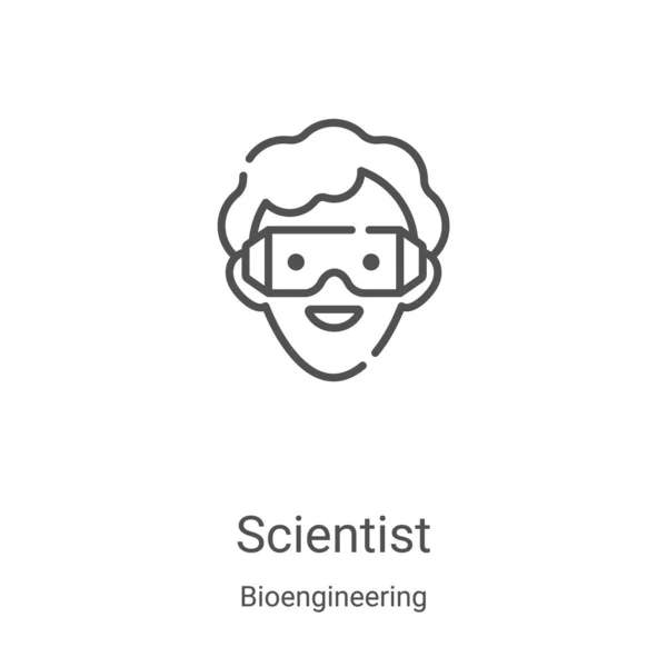 Scientist Icon Vector Bioengineering Collection Thin Line Scientist Outline Icon — Stock Vector