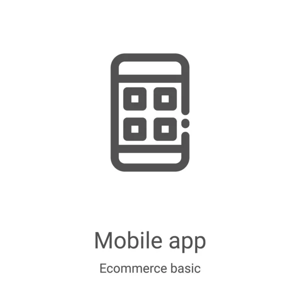 Mobile App Icon Vector Ecommerce Basic Collection Illustration Vectorielle Icône — Image vectorielle