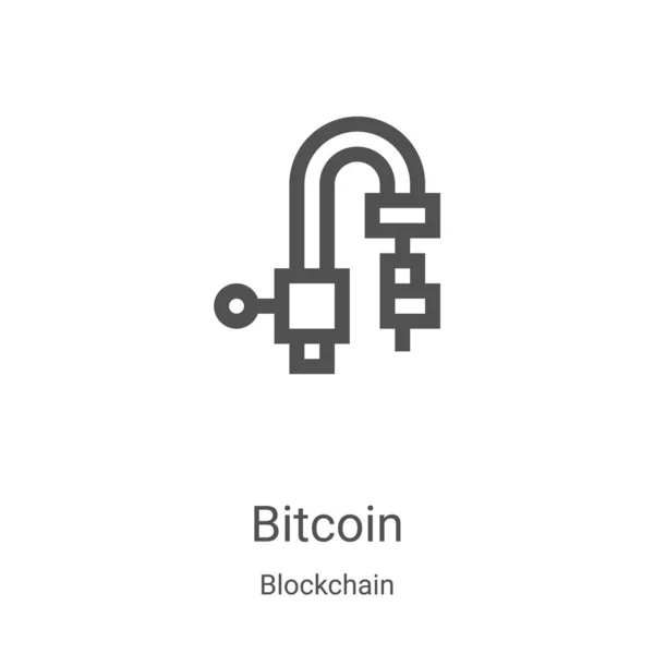 Bitcoin Vector Icono Colección Blockchain Línea Delgada Bitcoin Esquema Icono — Vector de stock