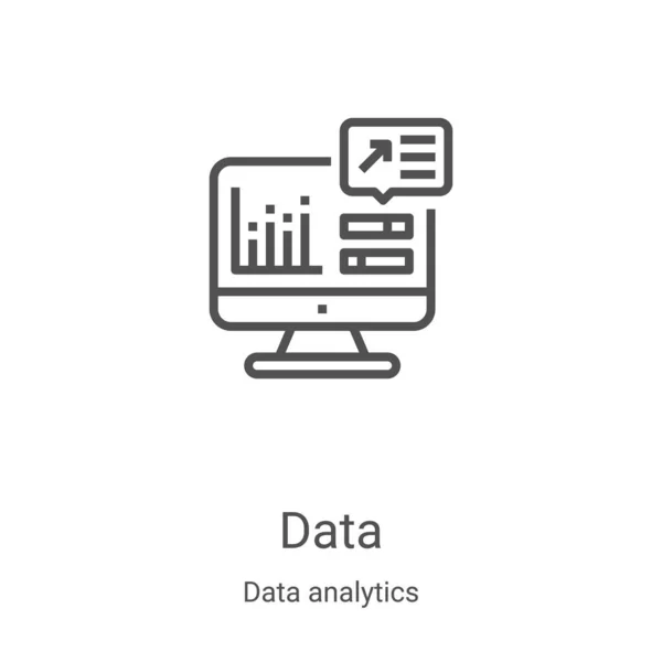 Veri Analizi Koleksiyonundan Veri Simgesi Vektörü Nce Çizgi Veri Taslağı — Stok Vektör