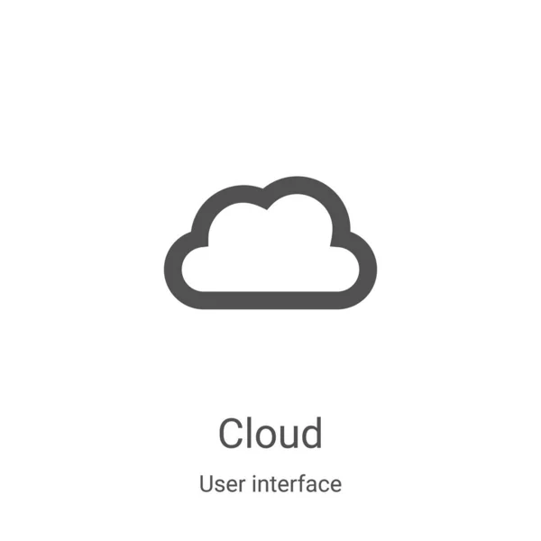 Wektor Ikony Chmury Kolekcji Interfejsu Użytkownika Cienki Zarys Chmury Zarys — Wektor stockowy