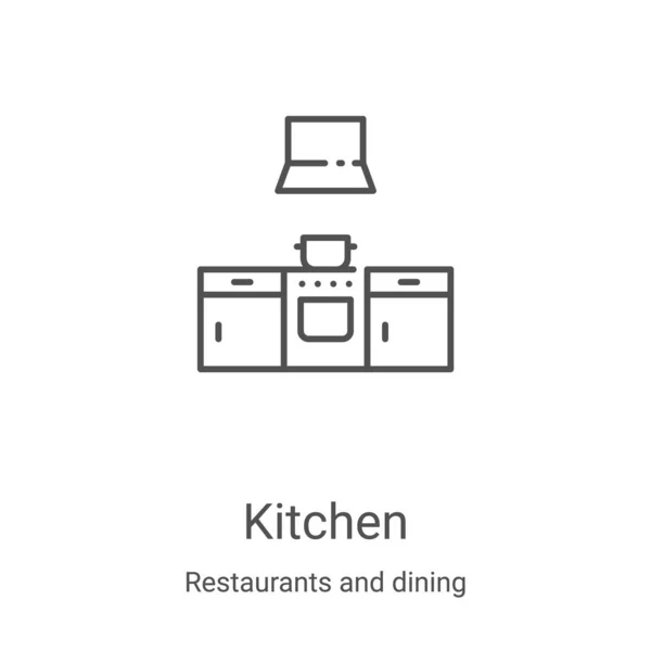 Küche Ikone Vektor Aus Restaurants Und Speisesammlung Dünne Linie Küche — Stockvektor