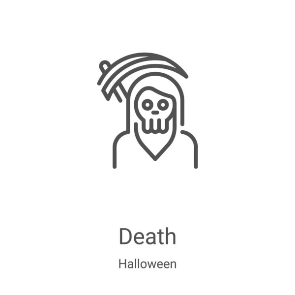 Wektor Śmierci Kolekcji Halloween Cienki Zarys Śmierci Ilustruje Wektor Ikony — Wektor stockowy