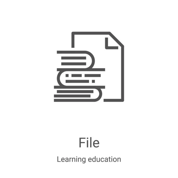 Dateisymbolvektor Aus Der Lernbildungssammlung Thin Line Datei Outline Icon Vektor — Stockvektor