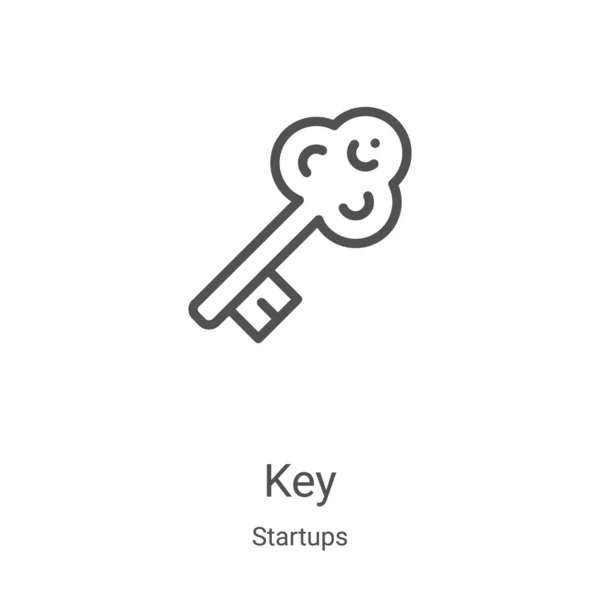 Κλειδί Διάνυσμα Εικονίδιο Από Συλλογή Startups Λεπτή Γραμμή Βασική Εικονογράφηση — Διανυσματικό Αρχείο